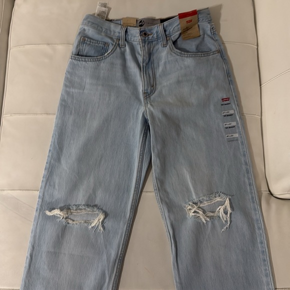 NWT 94 BAGGY SILVERTAB distressed light wash JEANS 27 x 31 - Picture 3 of 8
